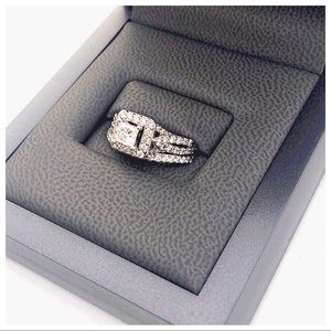 Tolkowsky wedding/engagement ring set. Size 7